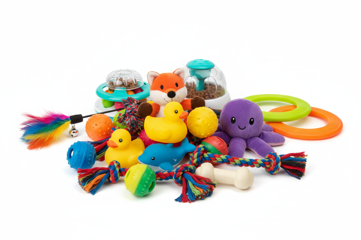 variété de jouet pour animaux